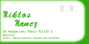 miklos mancz business card